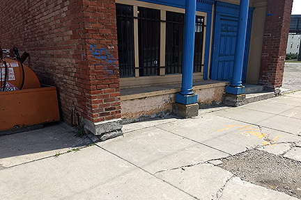 29 South Erie Street sidewalk foundation front restoration