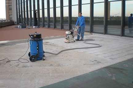 GLCR Edison Deck Restoration finishing before smoothing concrete before liquid roofing application toledo downtown