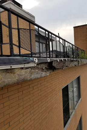 Great Lakes Concrete Restorations deteriorated concrete before 