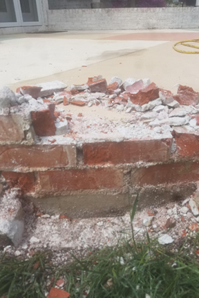 Great Lakes Concrete Restorations radius wall teardown 