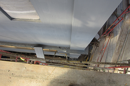 Marathon air barrier wall downward view wall