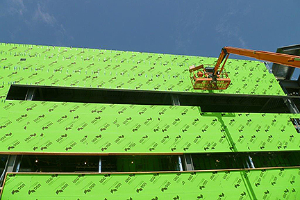 Neuroscience detail cherry picker side of building