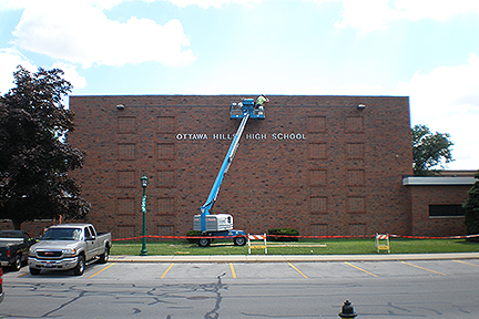 Otttawa Hills Tuck pointing Bldg H wall view 10